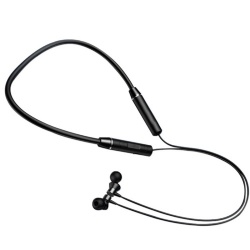 Bluetooth neckband earphone wireless earphone with memory metal sillicon and magnet design